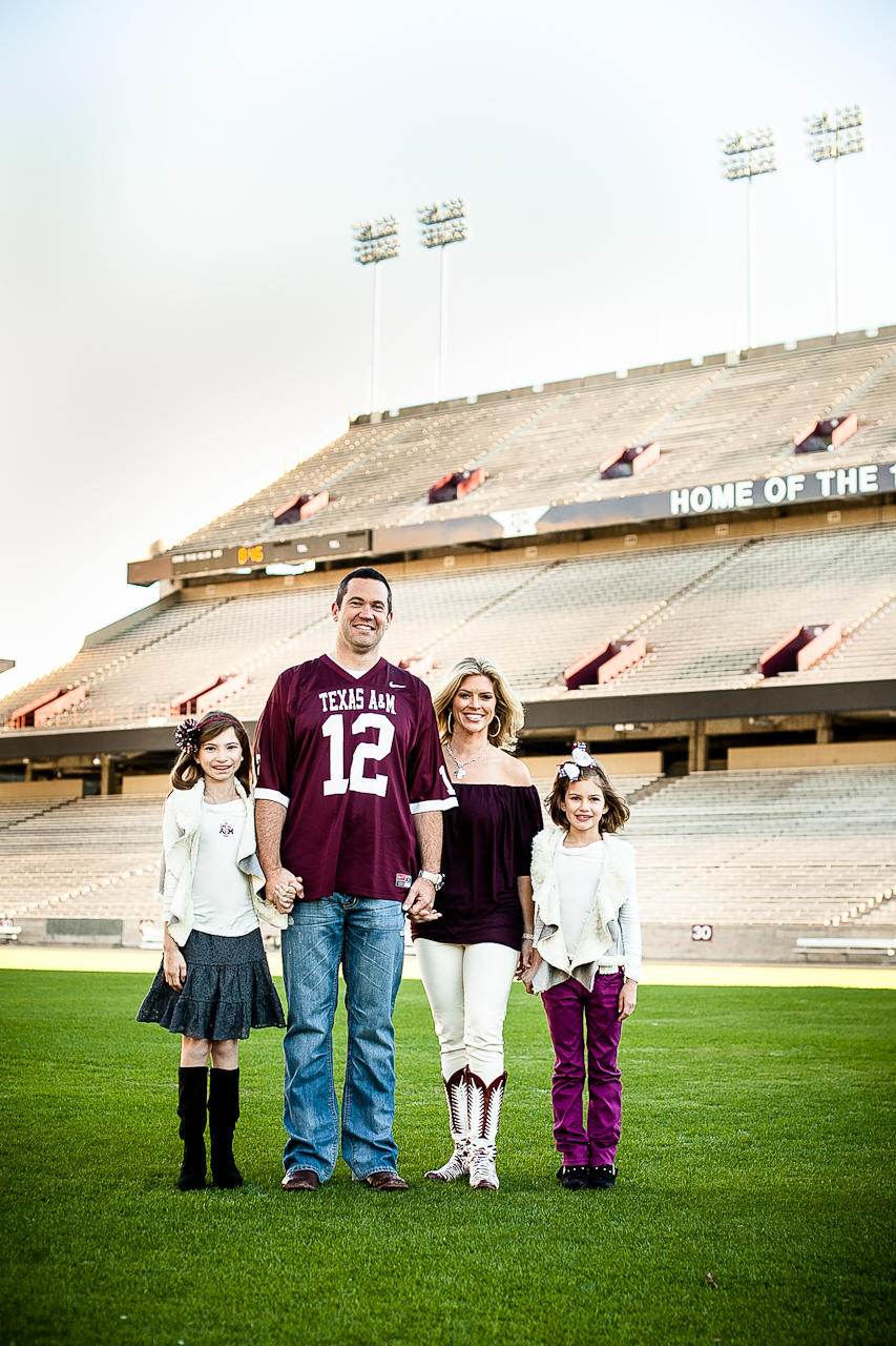 College Station Family Photographer on Kyle Field